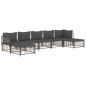 vidaXL Set muebles de jardín 7 pzas y cojines ratán PE gris antracita vidaXL Set muebles de jardín 7 pzas y cojines ratán PE gris antracita