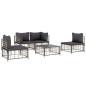 vidaXL Juego de muebles de jardín 5 pzas y cojines ratán PE antracita vidaXL Juego de muebles de jardín 5 pzas y cojines ratán PE antracita