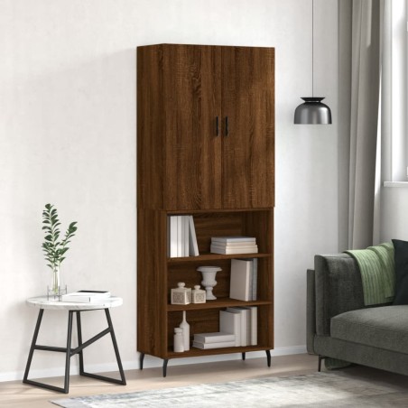 vidaXL Aparador alto madera contrachapada marrón roble 69,5x34x180 cm