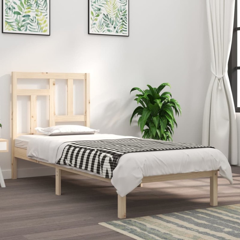 vidaXL Estructura de cama de madera maciza de pino 90x200 cm vidaXL Estructura de cama de madera maciza de pino 90x200 cm