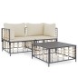 vidaXL Juego de muebles de jardín 3 pzas cojines antracita ratán PE vidaXL Juego de muebles de jardín 3 pzas cojines antracita ratán PE