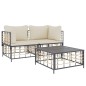 vidaXL Juego de muebles de jardín 3 pzas cojines antracita ratán PE vidaXL Juego de muebles de jardín 3 pzas cojines antracita ratán PE