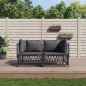 vidaXL Juego muebles de jardín 2 pzas y cojines acero gris antracita vidaXL Juego muebles de jardín 2 pzas y cojines acero gris antracita