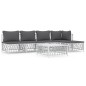 vidaXL Juego de muebles de jardín 6 piezas y cojines acero blanco vidaXL Juego de muebles de jardín 6 piezas y cojines acero blanco