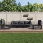 vidaXL Juego muebles de jardín 5 pzas y cojines acero gris antracita vidaXL Juego muebles de jardín 5 pzas y cojines acero gris antracita