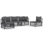 vidaXL Juego muebles de jardín 5 pzas y cojines acero gris antracita vidaXL Juego muebles de jardín 5 pzas y cojines acero gris antracita