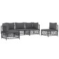 vidaXL Juego muebles de jardín 5 pzas y cojines acero gris antracita vidaXL Juego muebles de jardín 5 pzas y cojines acero gris antracita