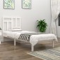 vidaXL Estructura cama individual madera maciza pino blanco 90x190 cm vidaXL Estructura cama individual madera maciza pino blanco 90x190 cm