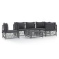 vidaXL Juego muebles de jardín 6 pzas con cojines acero gris antracita vidaXL Juego muebles de jardín 6 pzas con cojines acero gris antracita