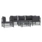 vidaXL Juego muebles de jardín 6 pzas con cojines acero gris antracita vidaXL Juego muebles de jardín 6 pzas con cojines acero gris antracita