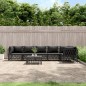 vidaXL Juego de muebles de jardín 7 pzas con cojines acero antracita vidaXL Juego de muebles de jardín 7 pzas con cojines acero antracita