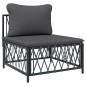 vidaXL Juego de muebles de jardín 7 pzas con cojines acero antracita vidaXL Juego de muebles de jardín 7 pzas con cojines acero antracita
