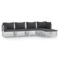 vidaXL Juego de muebles de jardín 5 piezas y cojines acero blanco vidaXL Juego de muebles de jardín 5 piezas y cojines acero blanco
