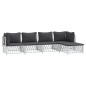 vidaXL Juego de muebles de jardín 5 piezas y cojines acero blanco vidaXL Juego de muebles de jardín 5 piezas y cojines acero blanco