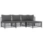 vidaXL Juego muebles de jardín 4 pzas y cojines acero gris antracita vidaXL Juego muebles de jardín 4 pzas y cojines acero gris antracita