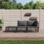 vidaXL Juego muebles de jardín 3 pzas y cojines acero gris antracita vidaXL Juego muebles de jardín 3 pzas y cojines acero gris antracita