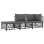 vidaXL Juego muebles de jardín 3 pzas y cojines acero gris antracita vidaXL Juego muebles de jardín 3 pzas y cojines acero gris antracita