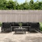 vidaXL Juego muebles de jardín 7 pzas y cojines acero gris antracita vidaXL Juego muebles de jardín 7 pzas y cojines acero gris antracita