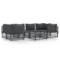vidaXL Juego muebles de jardín 7 pzas y cojines acero gris antracita vidaXL Juego muebles de jardín 7 pzas y cojines acero gris antracita