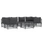 vidaXL Juego muebles de jardín 7 pzas y cojines acero gris antracita vidaXL Juego muebles de jardín 7 pzas y cojines acero gris antracita