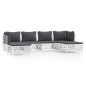 vidaXL Juego de muebles de jardín 6 piezas con cojines acero blanco vidaXL Juego de muebles de jardín 6 piezas con cojines acero blanco