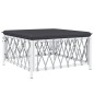 vidaXL Juego de muebles de jardín 6 piezas con cojines acero blanco vidaXL Juego de muebles de jardín 6 piezas con cojines acero blanco