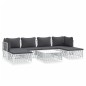 vidaXL Juego de muebles de jardín 7 piezas con cojines acero blanco vidaXL Juego de muebles de jardín 7 piezas con cojines acero blanco
