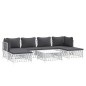 vidaXL Juego de muebles de jardín 7 piezas con cojines acero blanco vidaXL Juego de muebles de jardín 7 piezas con cojines acero blanco