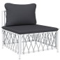 vidaXL Juego de muebles de jardín 7 piezas con cojines acero blanco vidaXL Juego de muebles de jardín 7 piezas con cojines acero blanco