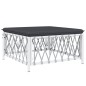 vidaXL Juego de muebles de jardín 7 piezas con cojines acero blanco vidaXL Juego de muebles de jardín 7 piezas con cojines acero blanco