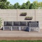 vidaXL Juego de muebles de jardín 5 piezas y cojines acero blanco