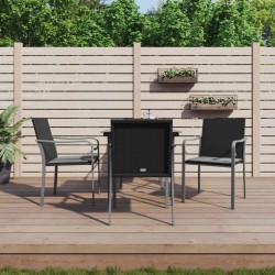 vidaXL Juego comedor jardín 5 piezas y cojines ratán sintético y acero