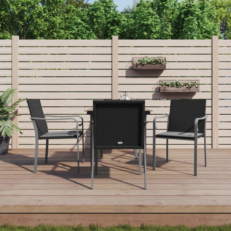 vidaXL Juego comedor jardín 5 piezas y cojines ratán sintético y acero