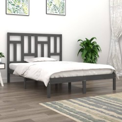 vidaXL Estructura de cama madera maciza de pino gris 120x200 cm