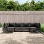 vidaXL Juego de muebles de jardín 6 pzas con cojines acero antracita