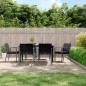 vidaXL Juego comedor jardín 7 piezas y cojines ratán sintético y acero vidaXL Juego comedor jardín 7 piezas y cojines ratán sintético y acero