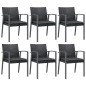 vidaXL Juego comedor jardín 7 piezas y cojines ratán sintético y acero vidaXL Juego comedor jardín 7 piezas y cojines ratán sintético y acero