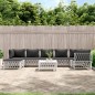 vidaXL Juego de muebles de jardín 8 piezas con cojines acero blanco vidaXL Juego de muebles de jardín 8 piezas con cojines acero blanco