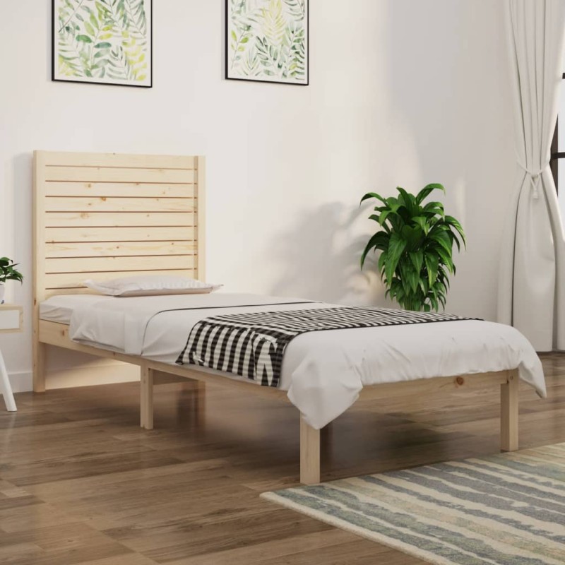 vidaXL Estructura de cama madera maciza 75x190 cm vidaXL Estructura de cama madera maciza 75x190 cm