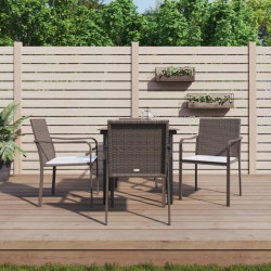 vidaXL Juego comedor jardín 5 piezas y cojines ratán sintético y acero