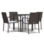 vidaXL Juego comedor jardín 5 piezas y cojines ratán sintético y acero vidaXL Juego comedor jardín 5 piezas y cojines ratán sintético y acero