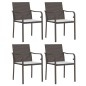 vidaXL Juego comedor jardín 5 piezas y cojines ratán sintético y acero vidaXL Juego comedor jardín 5 piezas y cojines ratán sintético y acero