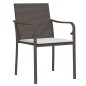 vidaXL Juego comedor jardín 5 piezas y cojines ratán sintético y acero vidaXL Juego comedor jardín 5 piezas y cojines ratán sintético y acero
