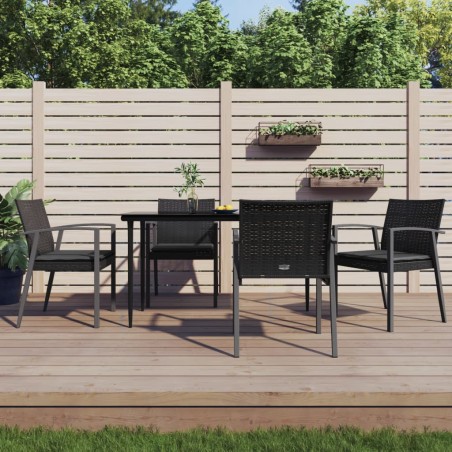 vidaXL Juego comedor jardín 5 piezas y cojines ratán sintético y acero