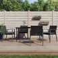 vidaXL Juego comedor jardín 5 piezas y cojines ratán sintético y acero