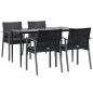 vidaXL Juego comedor jardín 5 piezas y cojines ratán sintético y acero