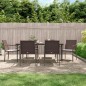 vidaXL Juego comedor jardín 7 piezas y cojines ratán sintético y acero vidaXL Juego comedor jardín 7 piezas y cojines ratán sintético y acero