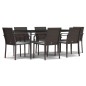 vidaXL Juego comedor jardín 7 piezas y cojines ratán sintético y acero vidaXL Juego comedor jardín 7 piezas y cojines ratán sintético y acero