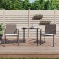 vidaXL Juego comedor jardín 3 piezas y cojines ratán sintético y acero vidaXL Juego comedor jardín 3 piezas y cojines ratán sintético y acero