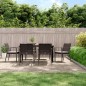 vidaXL Juego comedor jardín 7 piezas y cojines ratán sintético y acero vidaXL Juego comedor jardín 7 piezas y cojines ratán sintético y acero